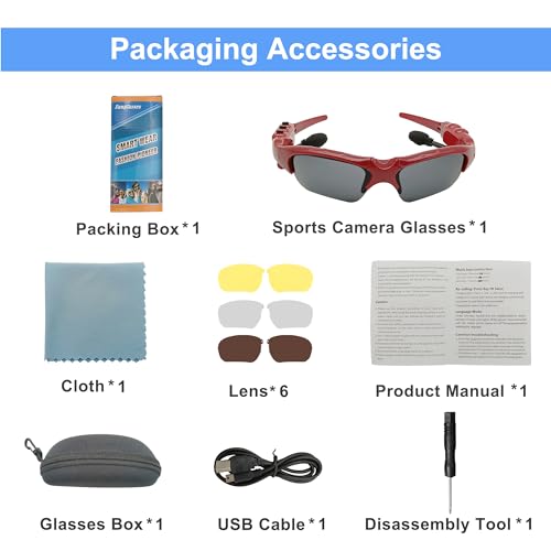 KONLEYA Bluetooth Sunglasses with Music Headset & Polarized Lenses