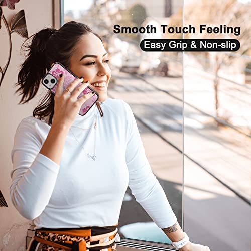 iPhone 13 Pink Hibiscus Phone Case - Shockproof Flower Pattern