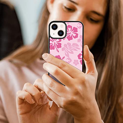 iPhone 13 Pink Hibiscus Phone Case - Shockproof Flower Pattern