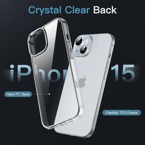 JETech iPhone 15 6.1-Inch Case: Clear Anti-Scratch Cover