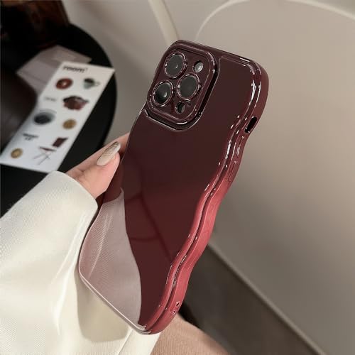 Wine Red Soft Silicone Wave iPhone 13 Case