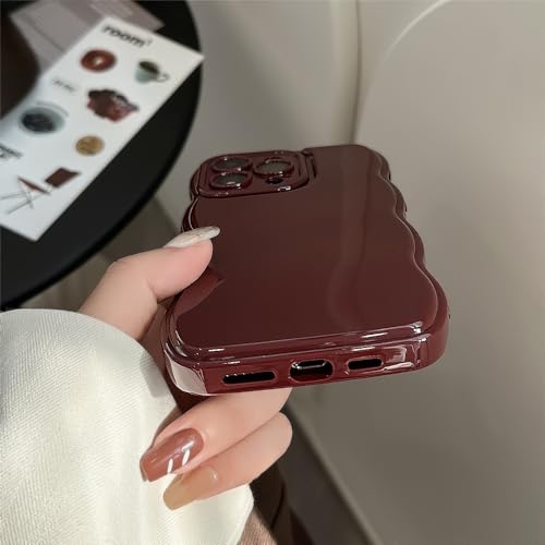 Wine Red Soft Silicone Wave iPhone 13 Case
