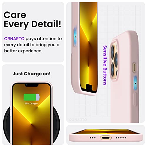 ORNARTO iPhone 13 Pro Slim Silicone Case - Chalk Pink
