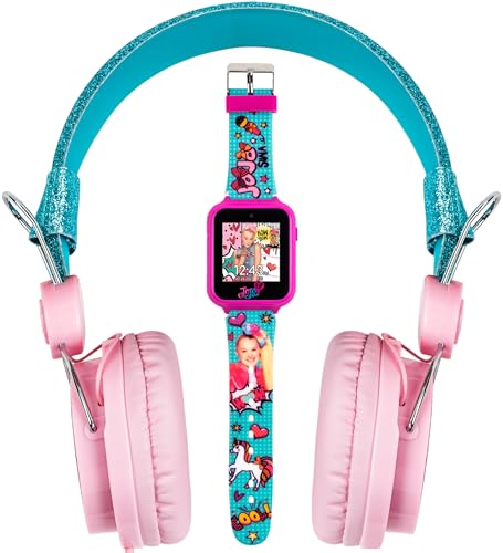 JoJo Siwa Smart Watch & Headphone Set - Interactive Learning, Adjustable Pink & Blue