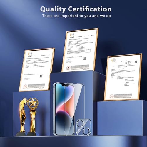 QHOHQ iPhone 14/13 3 Pack Protector Set