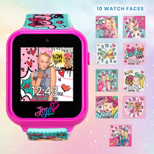 JoJo Siwa Smart Watch & Headphone Set - Interactive Learning, Adjustable Pink & Blue