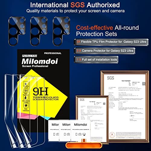 Milomdoi Samsung S23 Ultra Screen Protector [3+3 Pack]