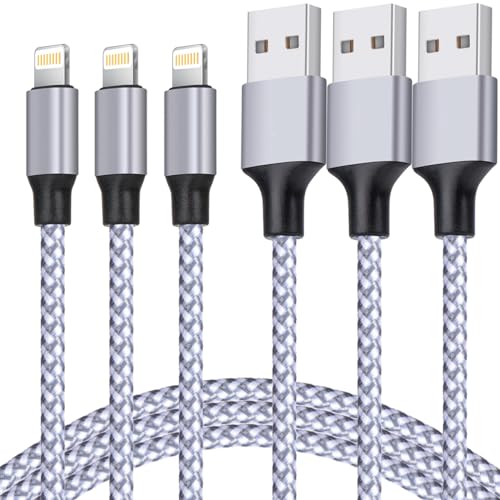 iPhone Charger Lightning Cable 3PACK 6FT Nylon Braided
