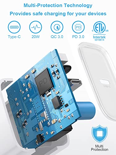 Apple MFi Certified 20W Fast Charger + 6FT Cable