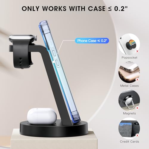 3-in-1 Wireless Charging Station for iPhone, Apple Watch, AirPods