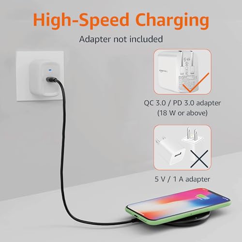 Amazon Basics 15W Wireless Charging Pad for iPhone & Samsung