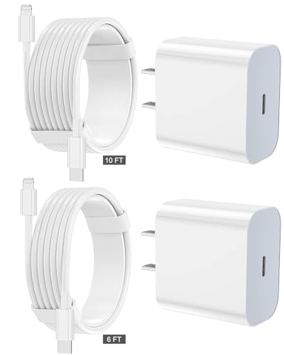 2 Pack Fast Charging iPhone Charger with Long Cables