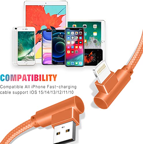 3 Pack 10FT 90 Degree Charge Cable for iPhone