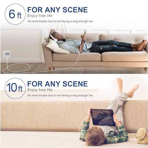 2 Pack Fast Charging iPhone Charger with Long Cables