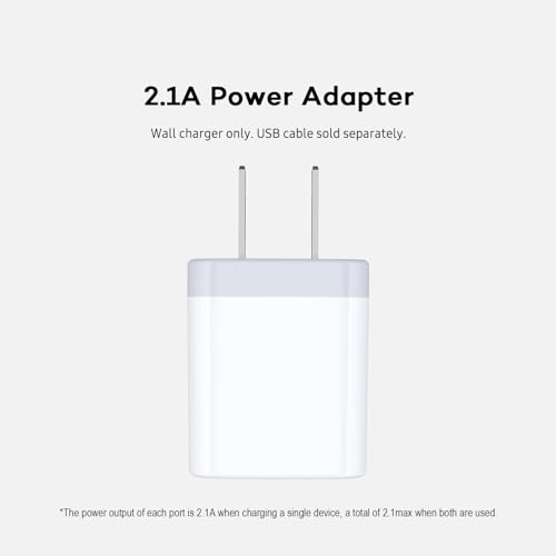 AILKIN 2-Pack Dual Port USB Wall Charger for iPhone & Samsung Galaxy