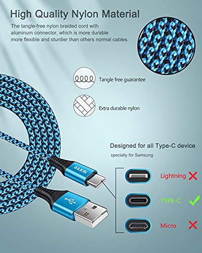 USB Type C to USB A Cable - Fast Charging, Braided - Samsung, iPhone, Moto