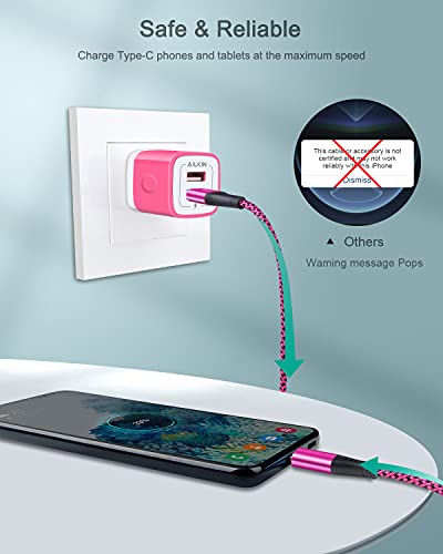 USB Type C to USB A Cable - Fast Charging, Braided - Samsung, iPhone, Moto
