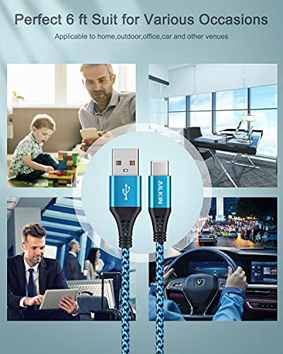 USB Type C to USB A Cable - Fast Charging, Braided - Samsung, iPhone, Moto