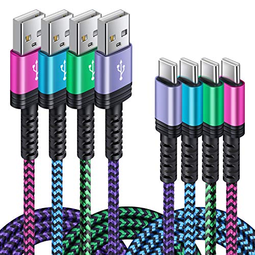 Fast Charging C Cable 4-Pack for Samsung Galaxy, Google Pixel