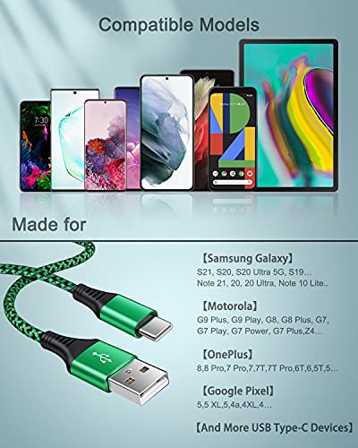 USB Type C to USB A Cable - Fast Charging, Braided - Samsung, iPhone, Moto