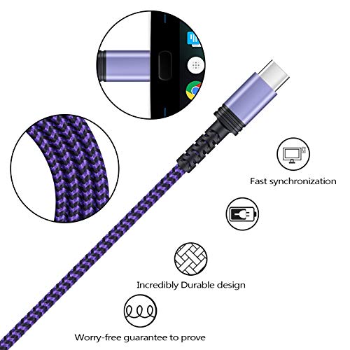 Fast Charging C Cable 4-Pack for Samsung Galaxy, Google Pixel