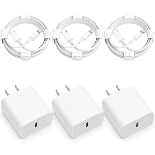 Fast Charging 3-Pack iPhone Charger Set with 20W Adapter