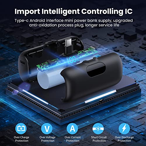 Mini Portable Charger 5000mAh Power Bank 2-Pack, LCD Display