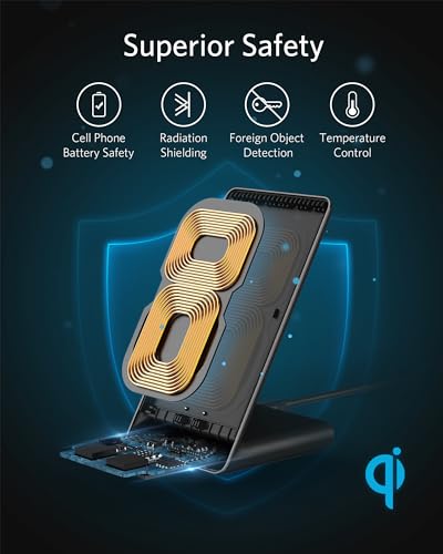 Anker Wireless Charger Stand Qi-Certified iPhone Galaxy Fast-Charging