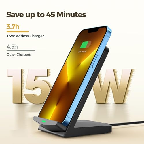 15W Fast Wireless Charging Stand for iPhone & Galaxy