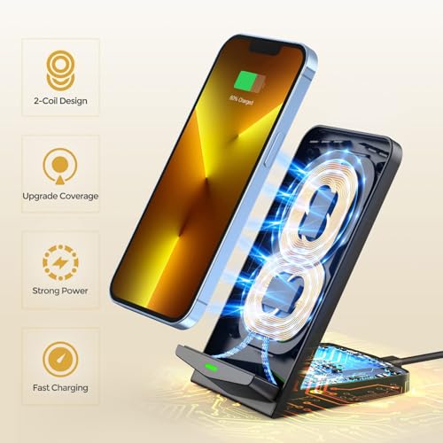 15W Fast Wireless Charging Stand for iPhone & Galaxy