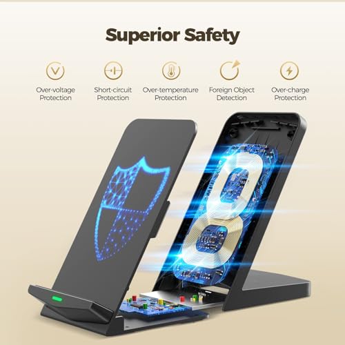 15W Fast Wireless Charging Stand for iPhone & Galaxy