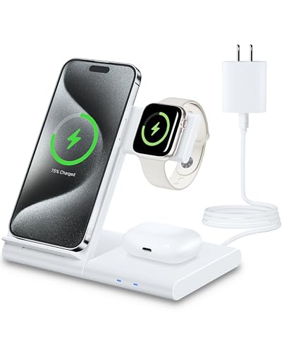 3-in-1 Wireless Charger Station for iPhone, Apple Watch & AirPods