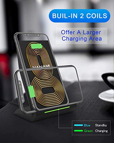 NANAMI Qi Certified Wireless Charging Stand [2 Pack]