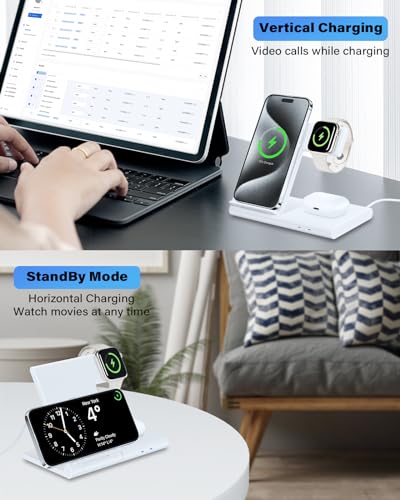 3-in-1 Wireless Charger Station for iPhone, Apple Watch & AirPods