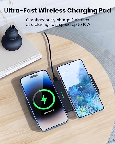 TAMOXI Wireless Charger for iPhone, Airpods, Samsung with Adapter