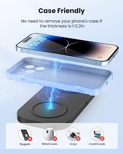 TAMOXI Wireless Charger for iPhone, Airpods, Samsung with Adapter