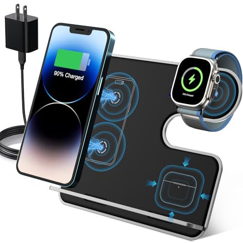 3-in-1 Wireless iPhone Charging Station: Aluminum Alloy Stand