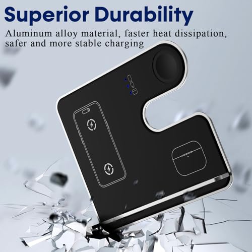 3-in-1 Wireless iPhone Charging Station: Aluminum Alloy Stand