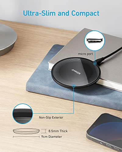 Anker 315 Wireless Charger, 10W Fast Charging - iPhone/Samsung/Google