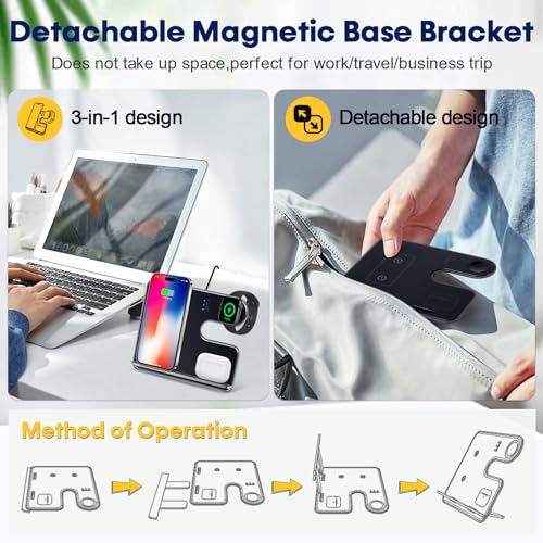 3-in-1 Wireless iPhone Charging Station: Aluminum Alloy Stand