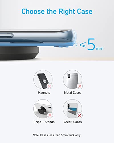 Anker 315 Wireless Charger, 10W Fast Charging - iPhone/Samsung/Google