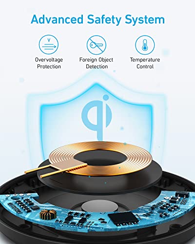 Anker 315 Wireless Charger, 10W Fast Charging - iPhone/Samsung/Google
