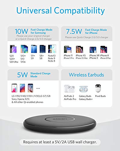 Anker 10W Max Wireless Charger for iPhone & Galaxy