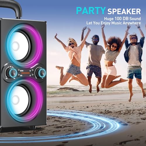 80W TPyesss Bluetooth Speakers with Beat-Driven Lights