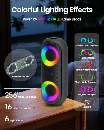 30W Portable Bluetooth Speakers with Light and IPX7 Waterproof