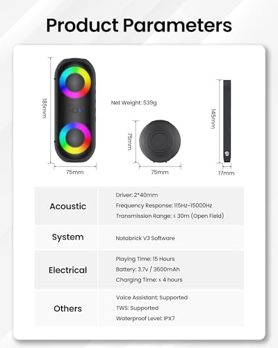 30W Portable Bluetooth Speakers with Light and IPX7 Waterproof