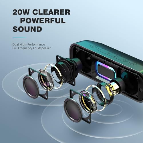 Portable Bluetooth Speaker with Loud Stereo Sound & Lights