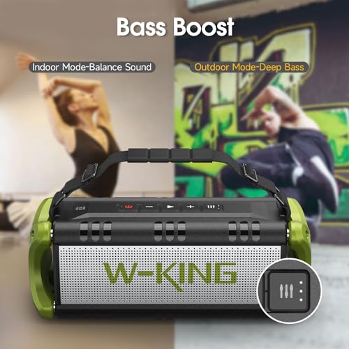 W-King Bluetooth Speaker: Outdoor Waterproof Portable Subwoofer