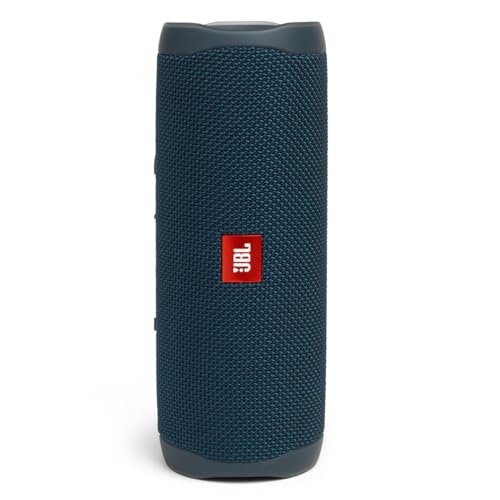 JBL FLIP 5: Blue Waterproof Bluetooth Speaker, 3.6 x 3.6 x 8.5