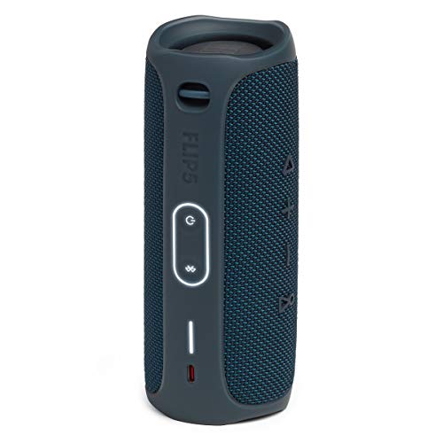 JBL FLIP 5: Blue Waterproof Bluetooth Speaker, 3.6 x 3.6 x 8.5